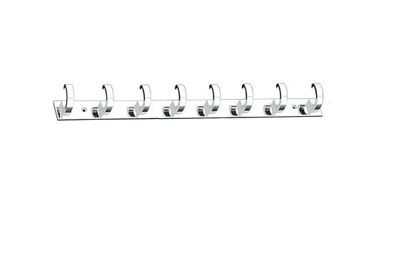 Premium Stainless Steel & Aluminium 8‑Pin C Type Wall Door Cloth Hanger Rail Hooks Pack of 2 Heavy Duty Rust‑Resistant Clothes Towel Key Organizer for Bedroom Bathroom Kitchen image 2