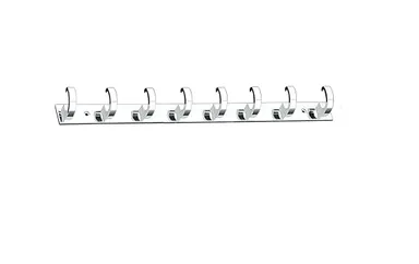 Premium Stainless Steel & Aluminium 8‑Pin C Type Wall Door Cloth Hanger Rail Hooks Pack of 2 Heavy Duty Rust‑Resistant Clothes Towel Key Organizer for Bedroom Bathroom Kitchen thumbnail 1
