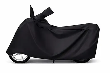 All Weather Black Bike Scooty Body Cover for Yamaha Fascino 125 All Models | Dustproof UV Heat Scratch Resistant Full Protection Two Wheeler Cover thumbnail 4