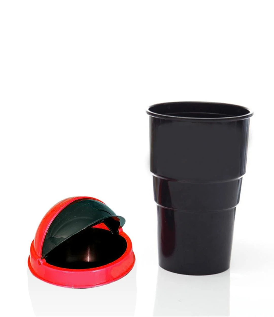 Compact Universal Car Mini Dustbin Trash Bin Holder Portable Vehicle Garbage Can Interior Trash Organizer Small Car Dust Can with Lid Plastic Waste Bin for Hatchback Sedan SUV Daily Use image 1