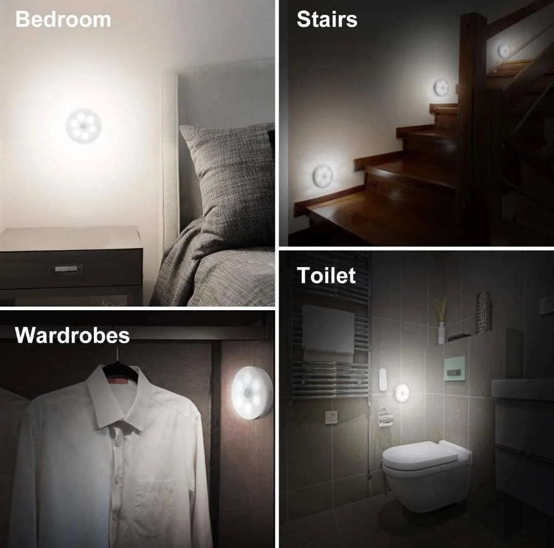 Motion Sensor LED Night Light Rechargeable Wireless Automatic PIR Sensor Light for Home Staircase Corridor Bathroom Wardrobe Indoor Use image 2