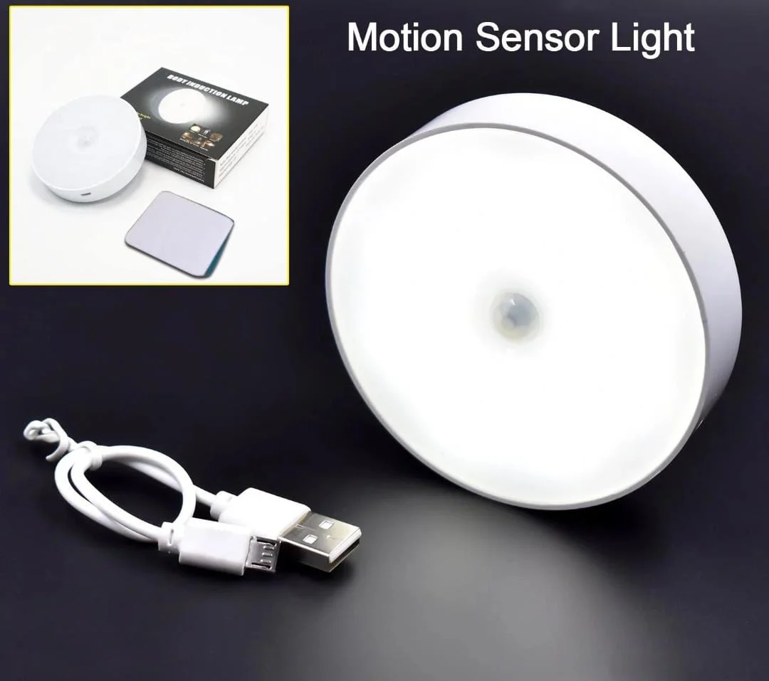 Motion Sensor LED Night Light Rechargeable Wireless Automatic PIR Sensor Light for Home Staircase Corridor Bathroom Wardrobe Indoor Use image 1