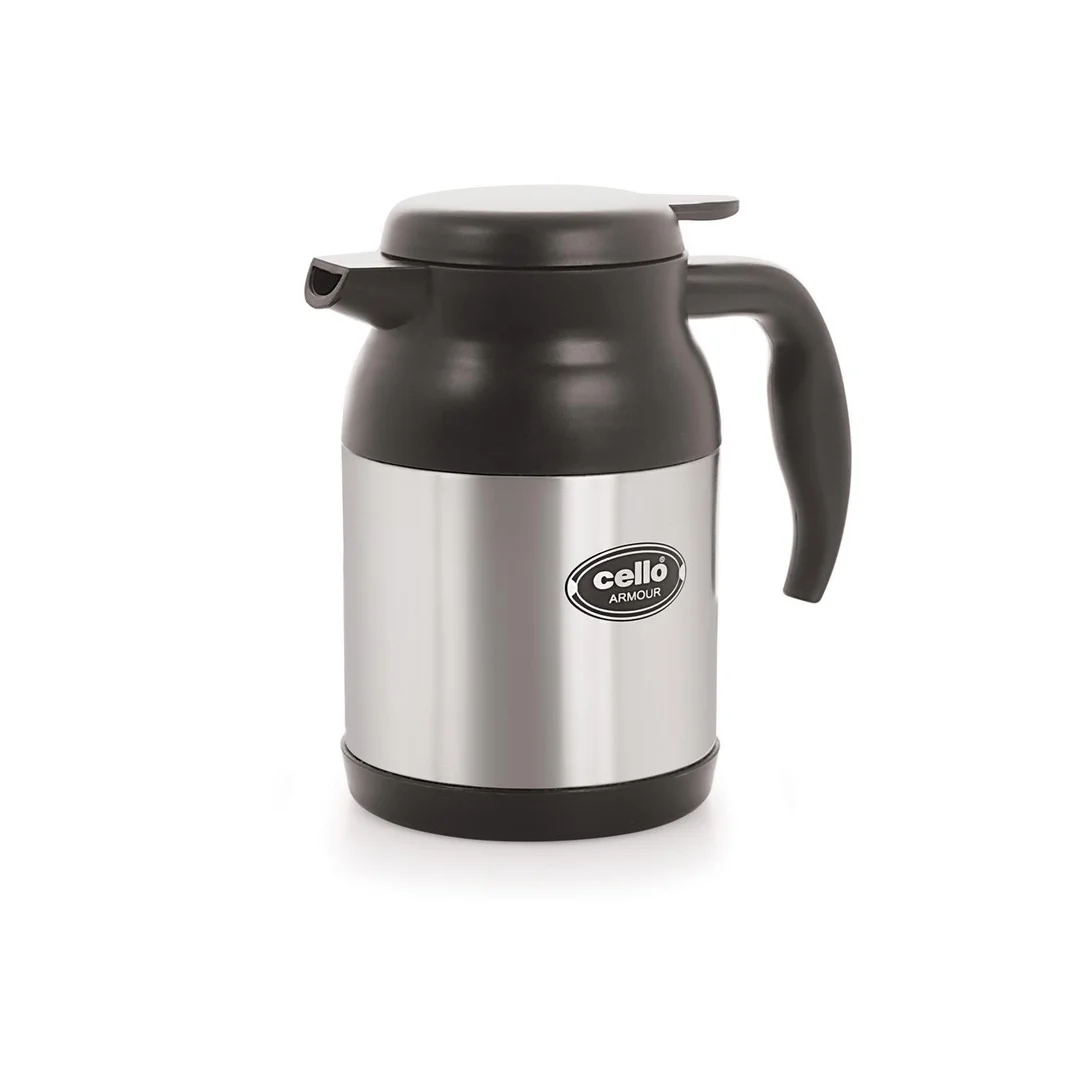 Cello Armour 800 ml Black Stainless Steel Double-Walled Insulated Carafe – Vacuum Thermal Flask for Hot & Cold Beverages image 1