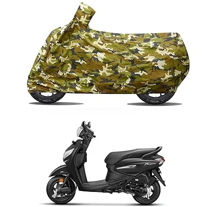 Waterproof Hero Pleasure Plus Bike Scooty Body Cover Dustproof UV Protection Water-Resistant Two Wheeler Cover for Indoor Outdoor Parking All Variants Multicolor image 1