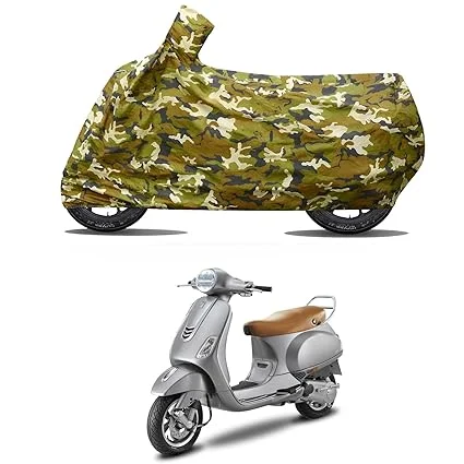 Waterproof Two Wheeler Bike & Scooty Body Cover for Vespa VXL 125 BS6 | Heavy Duty Water Resistance Dust Proof UV Protection Outdoor Indoor Full Cover With Mirror Pocket & Lock Strap image 1
