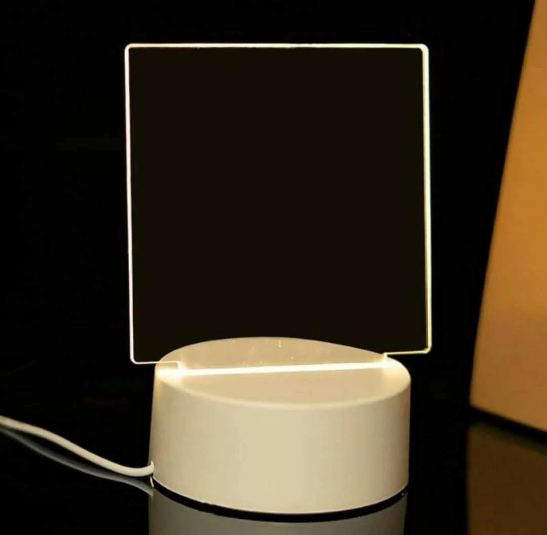 Custom LED Acrylic Night Lamp with Wooden Base, Personalised Engraved Name Photo Light for Bedroom Decor, Study Table Gift image 1