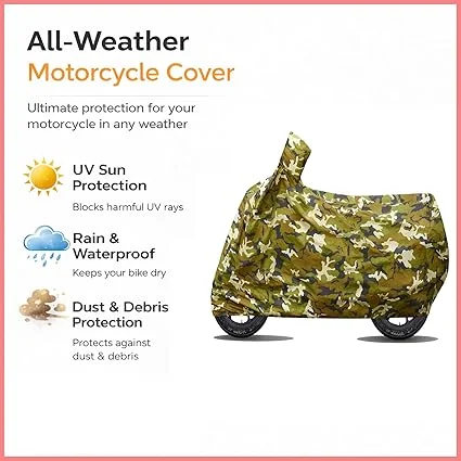 Waterproof Bike Scooty Two Wheeler Body Cover Compatible with Honda Dio All Variants | Heavy Duty Water & Dust Resistant UV Protection Outdoor Indoor Parking Cover Multicolour image 2