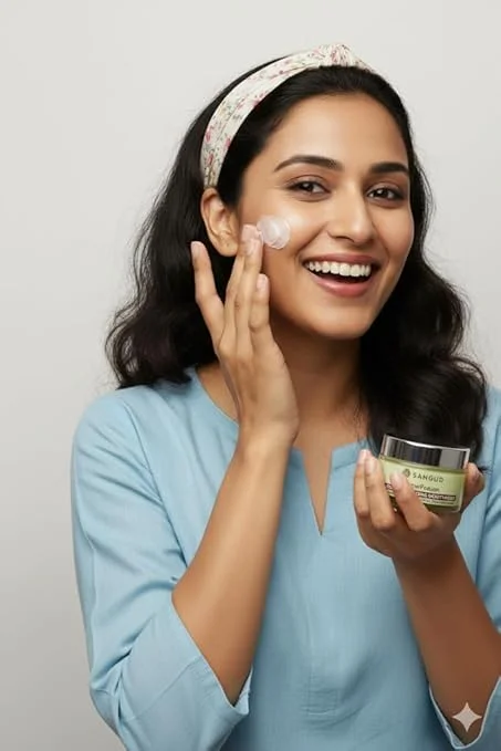 SANGUD GlowFusion Colour Changing Moisturizer with Foundation Base 50 g Hyaluronic Acid Deep Hydration Vitamin C Brightening image 4