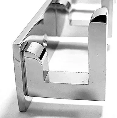 Premium ONJECX 6‑Pin L‑Shape Stainless Steel |Aluminium Heavy Duty Wall |Door Cloth Hanger Hooks 3‑Pack with 9 Screws 9 Grips |Bathroom Organiser thumbnail 2