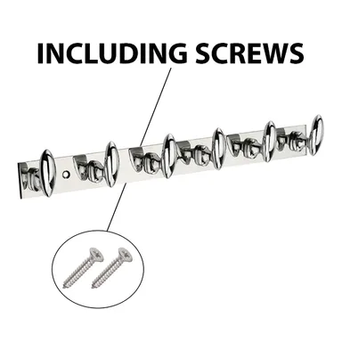 Premium 6-Pin Stainless Steel & Aluminium Wall Door Hooks Cloth Hanger for Bathroom Bedroom Kitchen Robe Towel Key Organiser Pack of 3 with 9 Screws & Grips – Heavy Duty Rails thumbnail 3