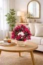 Artificial Pink Rose Flowers Arrangement in White Ceramic Pot 11 Inch for Home Office Tabletop Decor|Low Maintenance Floral Gift Idea image 3