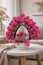 Artificial Pink Rose Flowers Arrangement in White Ceramic Pot 11 Inch for Home Office Tabletop Decor|Low Maintenance Floral Gift Idea thumbnail 3