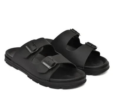SHOE BLATE Classic Ultra Soft Black Men Sliders Slippers Size 7 with Cushion Footbed for Casual Daily Wear Indoor Outdoor Comfort thumbnail 0