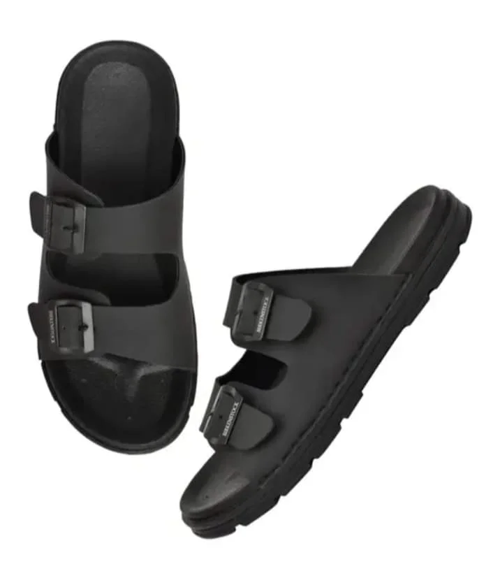 SHOE BLATE Classic Ultra Soft Black Men Sliders Slippers Size 8 with Cushion Footbed for Casual Daily Wear Indoor Outdoor Comfort image 2