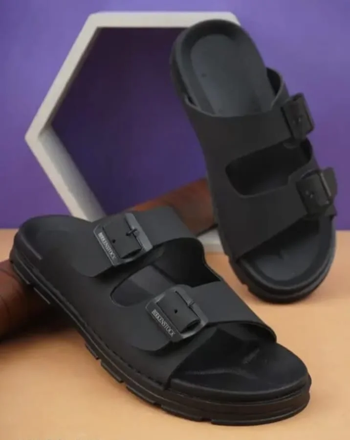 SHOE BLATE Classic Ultra Soft Black Men Sliders Slippers Size 8 with Cushion Footbed for Casual Daily Wear Indoor Outdoor Comfort image 3