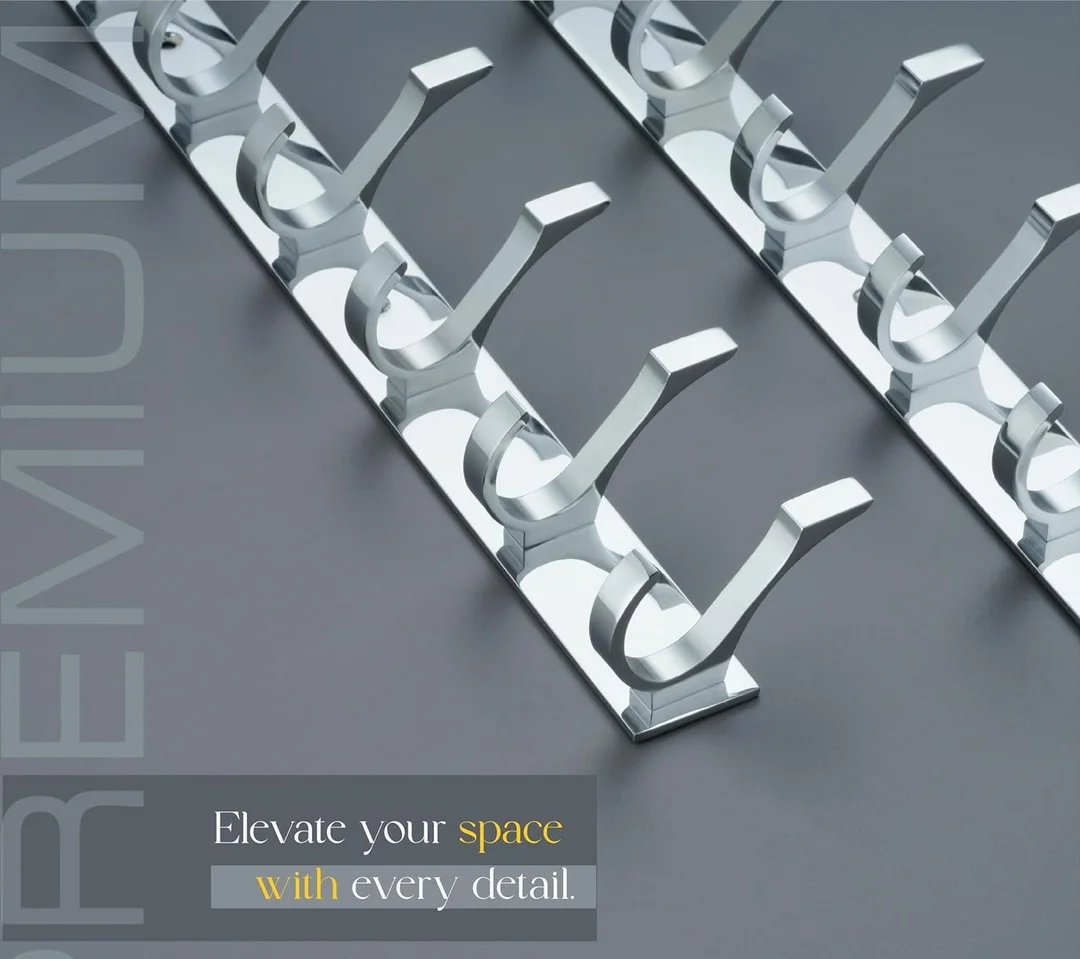 ONJECX Stainless Steel Duck cloth Hanger Aluminium Heavy Duty Cloth Hanger Door with Screws Wall Grips Rust Resistant Multipurpose Storage Hooks Pack of 3 (DHS08SS3) image 2