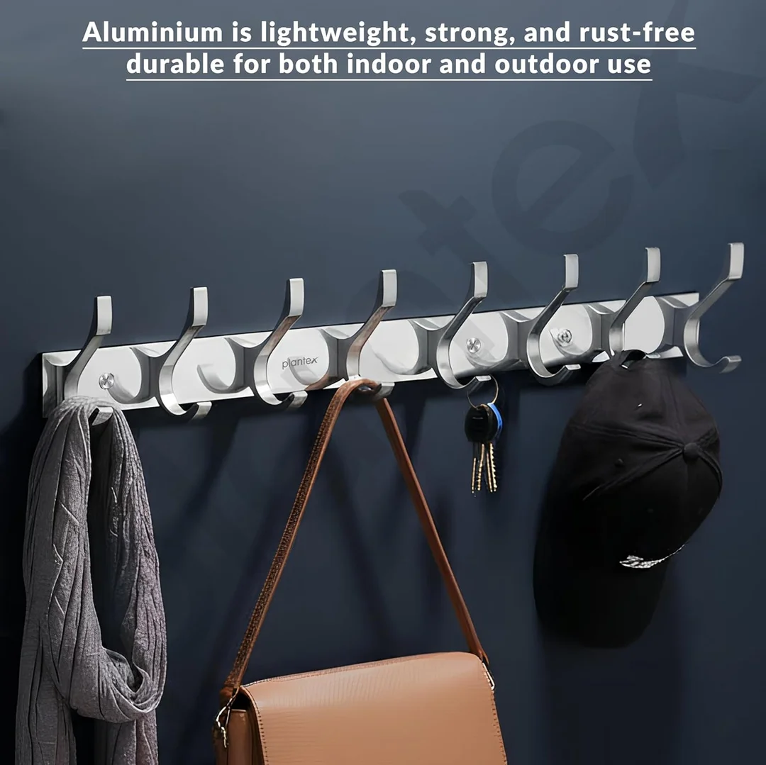 ONJECX Stainless Steel Duck cloth Hanger Aluminium Heavy Duty Cloth Hanger Door with Screws Wall Grips Rust Resistant Multipurpose Storage Hooks Pack of 3 (DHS08SS3) image 3