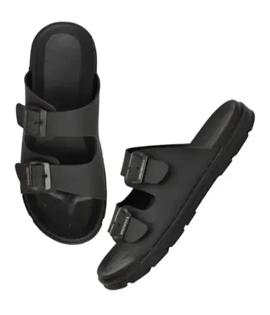 SHOE BLATE Classic Ultra Soft Black Men Sliders Slippers Size 9 with Cushion Footbed for Casual Daily Wear Indoor & Outdoor Comfort thumbnail 1