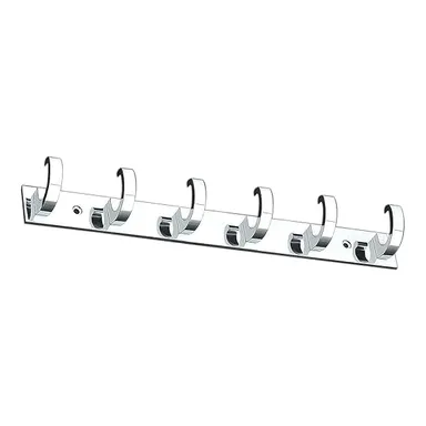 Premium 6‑PIN C‑Type Stainless Steel |Aluminium Cloth Hanger Hooks | Heavy‑Duty Bathroom Wall Door Hook Rail with Screws and Grips | Multi‑Use Towel Clothes Organizer Pack of 3 thumbnail 3