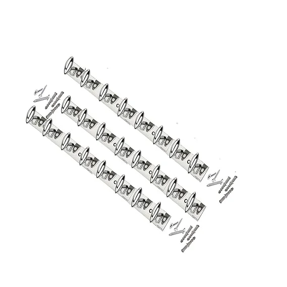 ONJECX 8 PIN BULLAT Stainless Steel |Aluminium Premium Heavy-Duty Cloth Hanger Hooks for Bathroom |Door with 12 Screws |Grips, Pack of 3 BHS08SS3 image 1