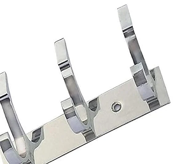 Premium 8‑PIN Heavy Duty Stainless Steel Aluminium Wall |Door Cloth Hanger Hooks Set with Screws |Grips |3 Pieces Multi‑Purpose Bathroom Bedroom Kitchen Towel Jacket Coat Organizer image 3