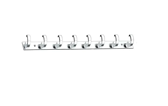 ONJECX Premium Stainless Steel |Aluminium 8 Pin C Type Wall Door Cloth Hanger Hooks Pack of 3 with 12 Screws and 12 Grips heavy duty bathroom robe towel organizer hook rail image 3