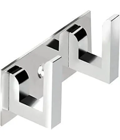 Premium 6 Pin Stainless Steel |Aluminium Wall Mounted Cloth Hanger Hooks for Bathroom Door Wall Door |Heavy Duty L-Type Clothes, Towel | Robe Hook Rack Pack of 2 thumbnail 1