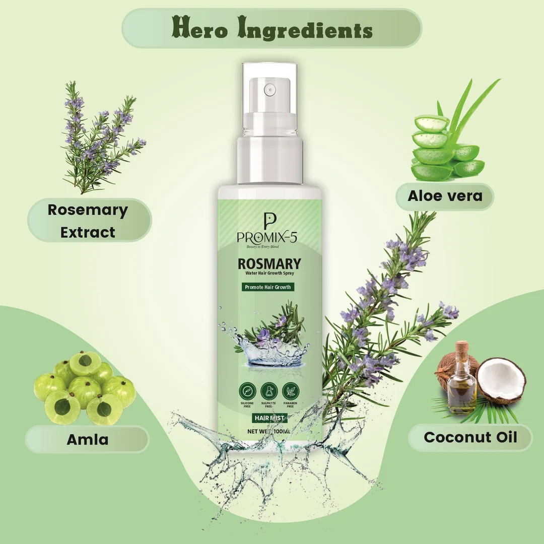 Rosemary Water Hair Growth Spray 100ml |for Hair Regrowth Hair Fall Control Scalp Nourishment Frizz Reduction and Stronger Roots image 3