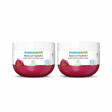 Mamaearth Beetroot Hydraful Light Moisturizing Cream with Beetroot & Hyaluronic Acid – 50g × 2 Pack | 24H Hydration, Quick Absorbing Non-Greasy Face, Hand & Body Moisturizer thumbnail 0