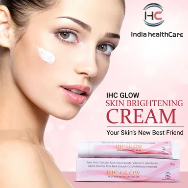 IHC Glow Skin Brightening Cream 20g with 2% Kojic Acid, 1.5% Alpha Arbutin, Niacinamide & Hyaluronic Acid for Pigmentation thumbnail 1