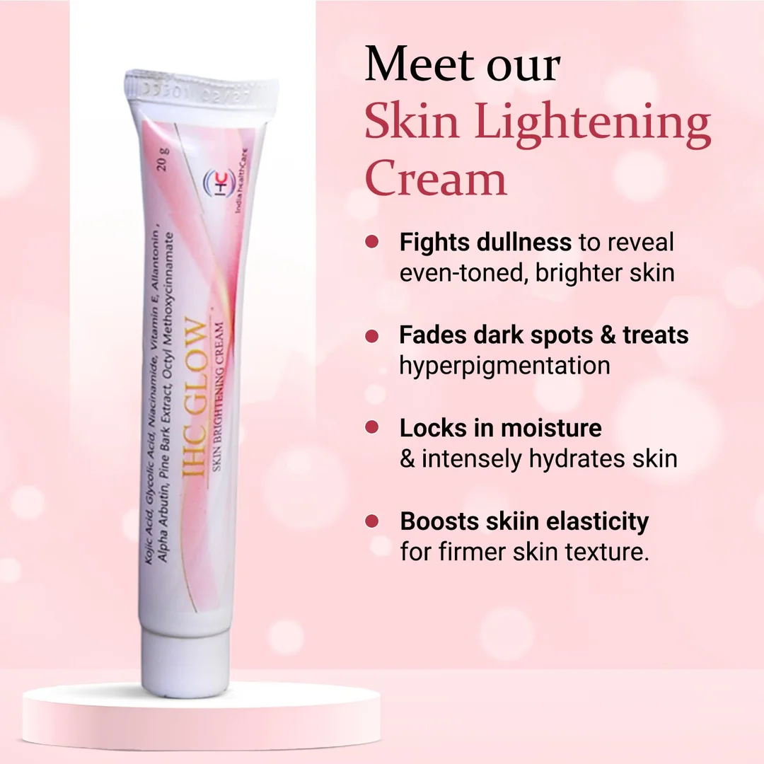 IHC Glow Skin Brightening Cream 20g with 2% Kojic Acid, 1.5% Alpha Arbutin, Niacinamide & Hyaluronic Acid for Pigmentation image 5