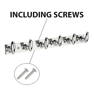 Premium 6‑Pin Stainless Steel |Aluminium Wall Door Cloth Hanger Hooks Rail for Bathroom Clothes Towel Keys |Heavy Duty Rust‑Resistant Mount with Screws |Grips, Pack of 2 thumbnail 3