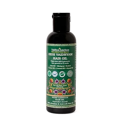Vaidhya Amritam Kesh Vaidhyam Hair Oil 100ml Ayurvedic Hair Growth Oil with Amla Bhringraj Brahmi Reduce Hair Fall Strengthen Roots For All Hair Types image 1