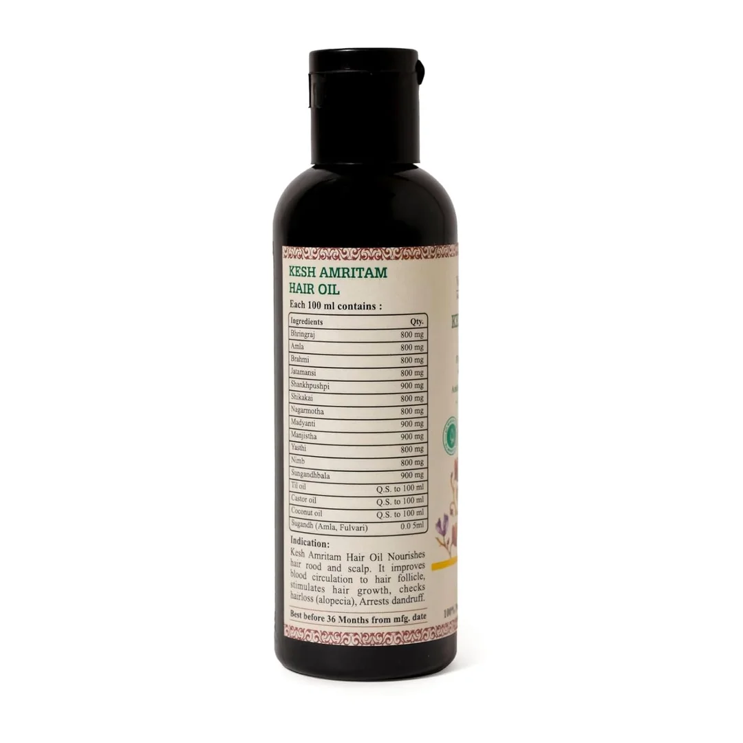 Kesh Amritam Hair Oil- 100ML | Ayurvedic Herbal Hair Oil with Amla, Bhringraj, Brahmi & Coconut Oil | For Scalp Nourishment & Daily Hair Care | For All Hair Types image 2