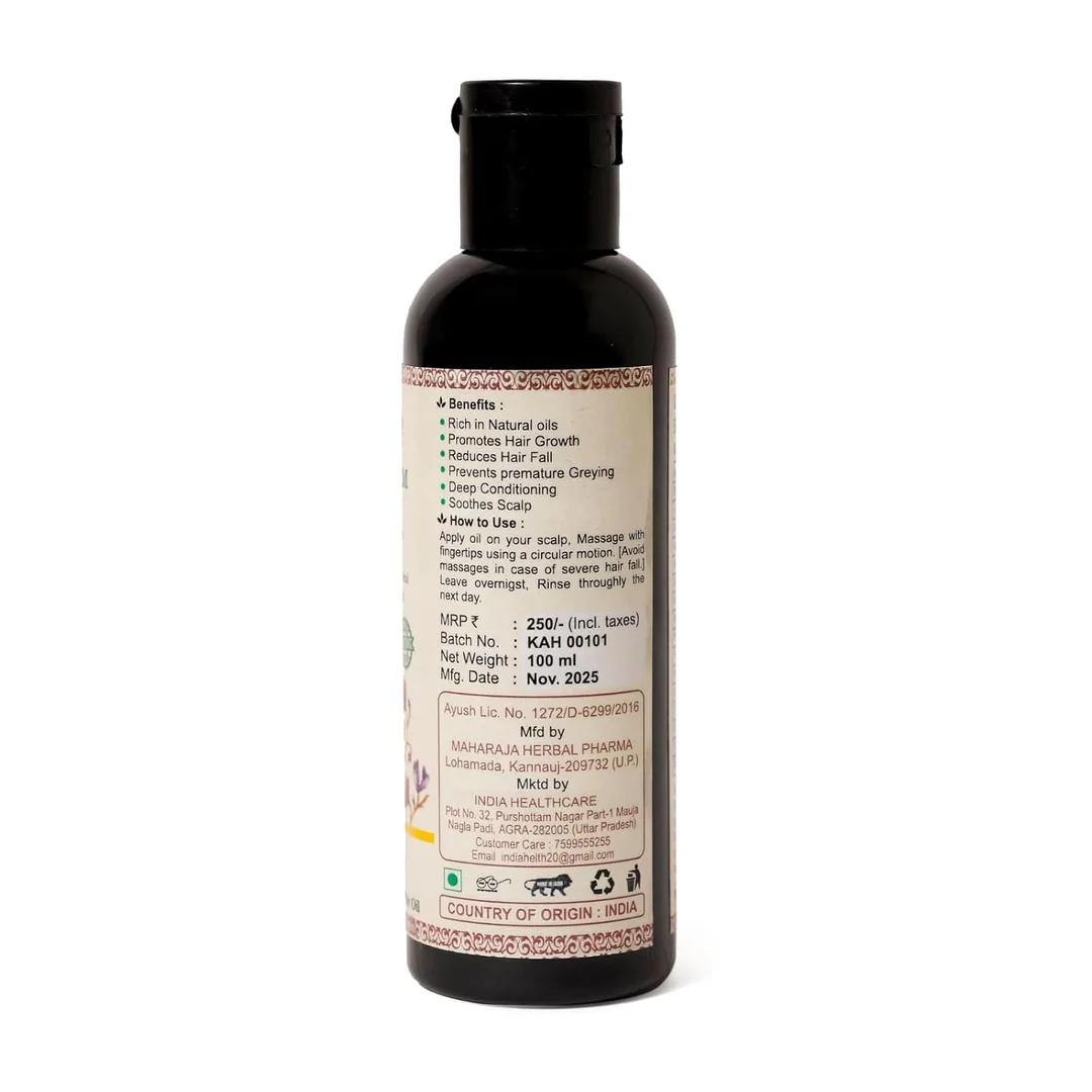 Kesh Amritam Hair Oil- 100ML | Ayurvedic Herbal Hair Oil with Amla, Bhringraj, Brahmi & Coconut Oil | For Scalp Nourishment & Daily Hair Care | For All Hair Types image 3