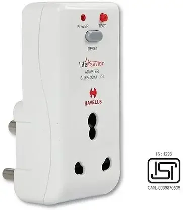 Havells 16A 30mA PRCD Safety Adaptor Plug Surge Protector for Home Appliances Durable High Quality Power Plug image 1