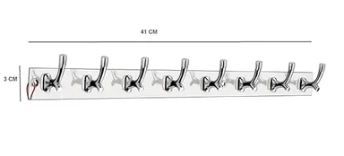 Premium 8-Pin Stainless Steel |Aluminium Heavy Duty Wall Door Hanger for Bathroom Clothes Robe Towel Hooks Rail Home Organisation Hardware Accessories India thumbnail 1
