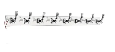 Premium 8-Pin Stainless Steel |Aluminium Heavy Duty Wall Door Hanger for Bathroom Clothes Robe Towel Hooks Rail Home Organisation Hardware Accessories India thumbnail 2