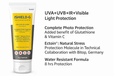 ISHIELD-G Aqua Sunscreen Gel SPF 50, UVA+UVB+IR Protection, Water Resistant Formula, 75g, With Glutathione and Vitamin C, 8 Hours Protection  thumbnail 2
