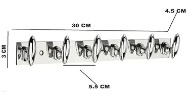 Stainless Steel Aluminium Heavy Duty 6-Pin Cloth Hanger Wall Door Hooks Pack of 3 with Screws Grips | Bathroom Kitchen Bedroom Wardrobe Organiser Rack Hooks Rust-Proof Metal Rail thumbnail 1