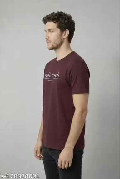 Being Human Soft Touch Men’s Maroon Cotton Round Neck T-Shirt, Casual Summer Wear, Comfortable Fit, Stylish Printed Tee for Daily Wear and Gifts thumbnail 1