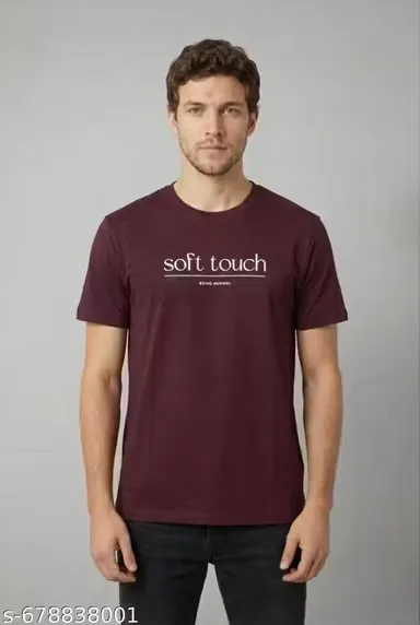 Being Human Soft Touch Men’s Maroon Cotton Round Neck T-Shirt, Casual Summer Wear, Comfortable Fit, Stylish Printed Tee for Daily Wear and Gifts thumbnail 0