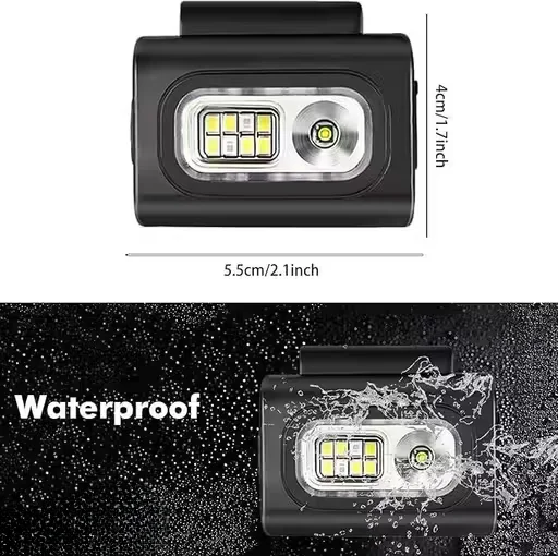 Pocket USB-C Rechargeable Clip-On |Headlamp Outdoor Light Multi-Function LED Torch Hands-Free Head Light with Motion Sensor |Waterproof Design for Camping Hiking Cycling image 3