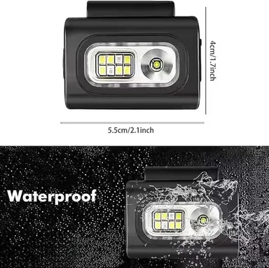 Pocket USB-C Rechargeable Clip-On |Headlamp Outdoor Light Multi-Function LED Torch Hands-Free Head Light with Motion Sensor |Waterproof Design for Camping Hiking Cycling thumbnail 2