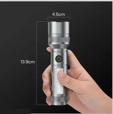 Waterproof Adjustable Zoom Head Metal Torch with USB-C Fast Charging for Camping Outdoor Hiking Emergency Use High Brightness LED Flashlight thumbnail 1