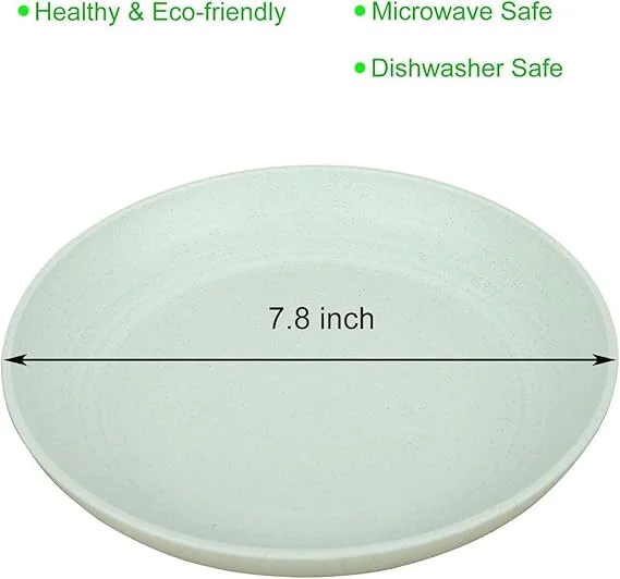 VibeZone 4 Piece Unbreakable Plastic Dinner Plate Set for Home |Picnic, Lightweight Reusable Plates |Bowls for Salad Pasta Cereal Party Camping Kitchen Use image 2