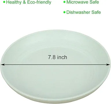 VibeZone 4 Piece Unbreakable Plastic Dinner Plate Set for Home |Picnic, Lightweight Reusable Plates |Bowls for Salad Pasta Cereal Party Camping Kitchen Use thumbnail 1