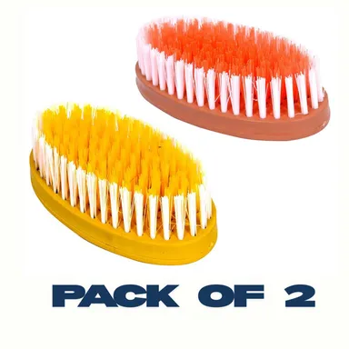 Pack of 2 Heavy Duty Multi Purpose Cleaning Brush with Strong Bristles Multicolour – Kitchen Bathroom Floor Shoe Car Scrub Brush Deep Cleaning Tool Durable Ergonomic Grip thumbnail 3