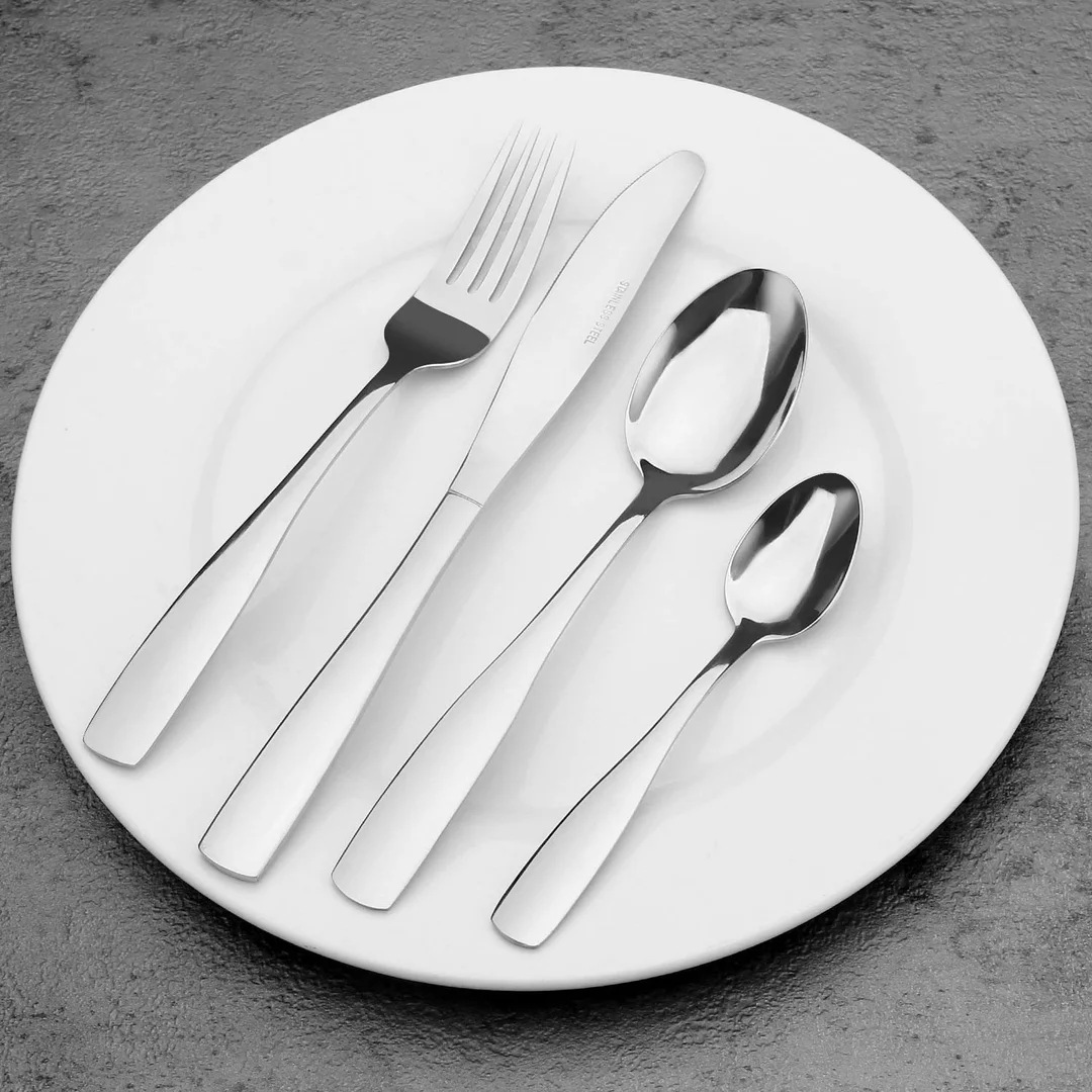 VibeZone Stainless Steel Cutlery Set of 4 with Elegant Design| Rustproof & Dishwasher Safe Spoons and Forks for Home| Restaurant and Outdoor Dining image 3