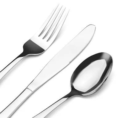 VibeZone Stainless Steel Cutlery Set of 4 with Elegant Design| Rustproof & Dishwasher Safe Spoons and Forks for Home| Restaurant and Outdoor Dining thumbnail 3